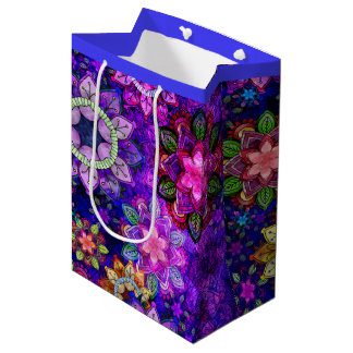 Bolsa De Regalo Mediana Vibrante explosión de color de agua Mandalas - Med