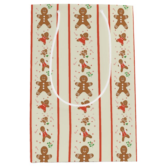 Bolsa De Regalo Mediana Vickie’s Gingerbread Parade-Cream Gift Bag (Anverso)