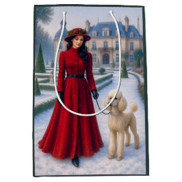 Bolsa De Regalo Mediana Victorian Standard Poodle Holiday 