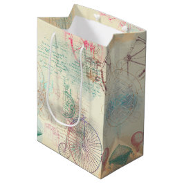 Bolsa De Regalo Mediana Victorian Steampunk | Grunge Pastel de acuarela