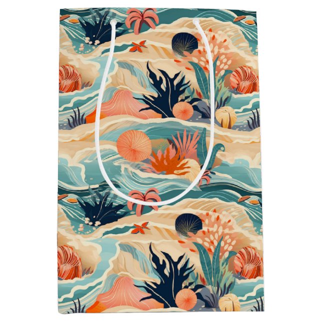 Bolsa De Regalo Mediana Vida marina en la playa