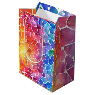 Bolsa De Regalo Mediana Vidrio teñido arcoíris acuarela