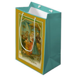Bolsa De Regalo Mediana Vieja escena navideña natividad