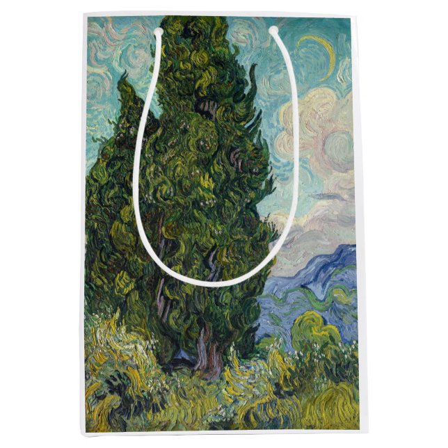 Bolsa De Regalo Mediana Vincent van Gogh - Cypresses (Anverso)
