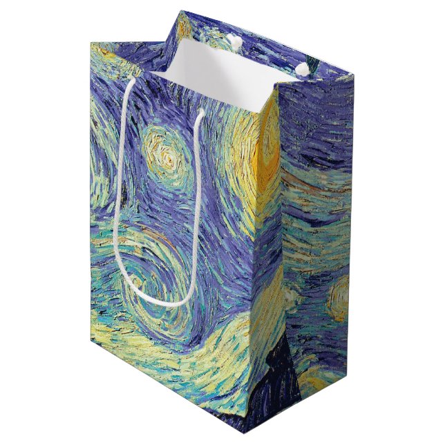 Bolsa De Regalo Mediana Vincent Van Gogh La Noche Starry (Angulo Anverso)