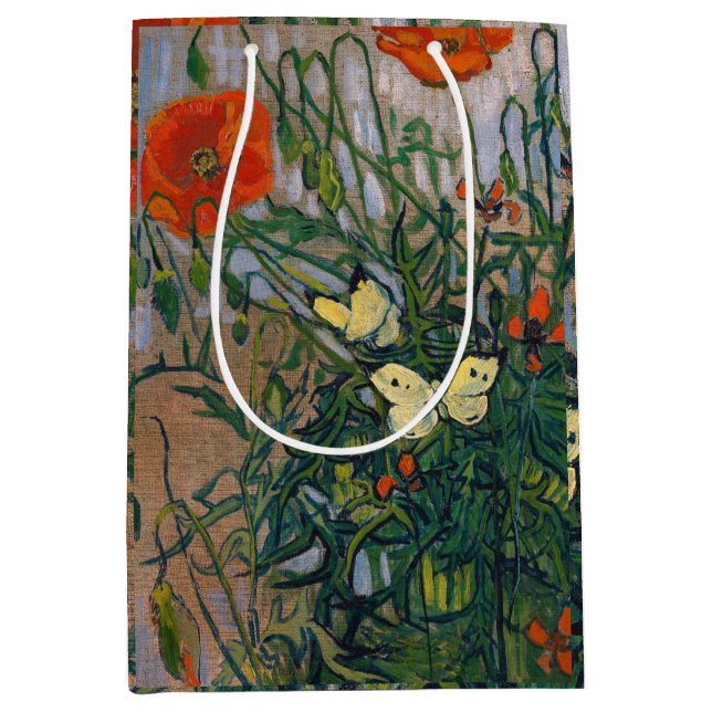 Bolsa De Regalo Mediana Vincent van Gogh - Mariposas y Papas (Anverso)