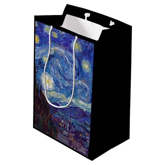 Bolsa De Regalo Mediana VINCENT VAN GOGH - noche estrellada 1889 (Angulo reverso)