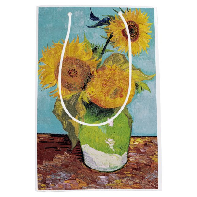 Bolsa De Regalo Mediana Vincent Van Gogh - Tres girasoles en una caja (Anverso)