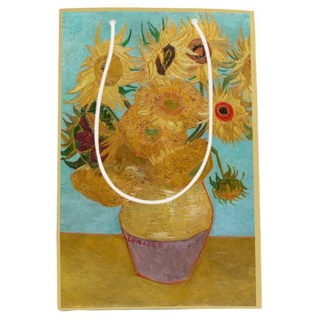 Bolsa De Regalo Mediana Vincent Van Gogh - Vase con doce girasoles (Anverso)