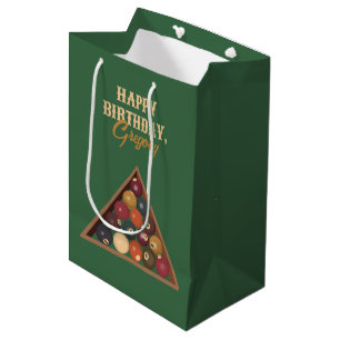 Bolsa De Regalo Mediana Vintage Billiard Balls Personalizado Mesa de billa