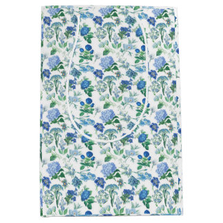 Bolsa De Regalo Mediana Vintage Blue Flowers Gift Bag