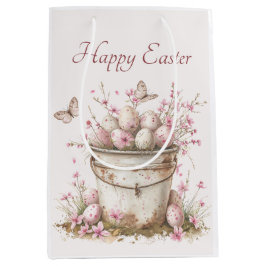 Bolsa De Regalo Mediana Vintage Delicate Springtime Pastel Brunch de Pascu