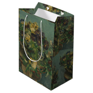 Bolsa De Regalo Mediana Vintage Flowers Van Gogh Basket of Pansies