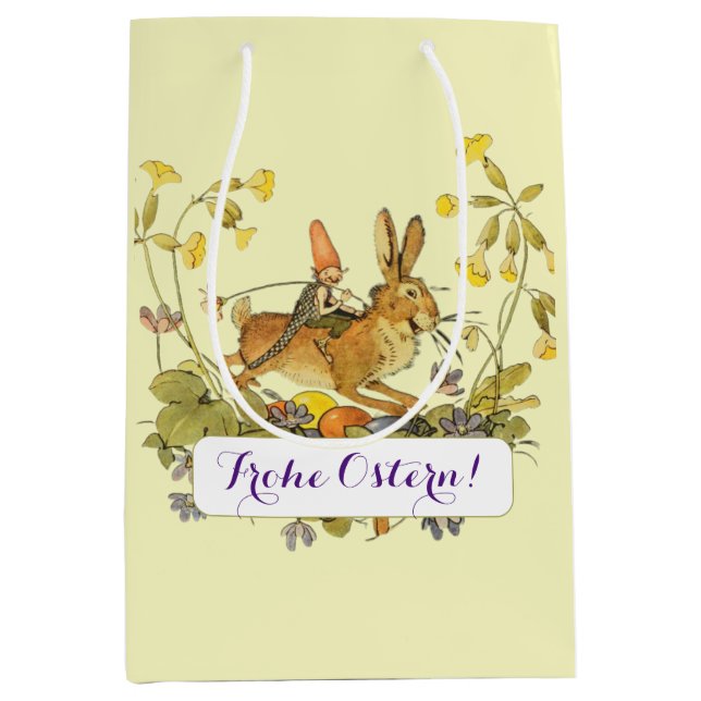 Bolsa De Regalo Mediana Vintage Gernan Feliz Pascua (Anverso)