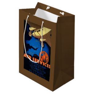 Bolsa De Regalo Mediana Vintage PosterEurope de los servicios aéreos de