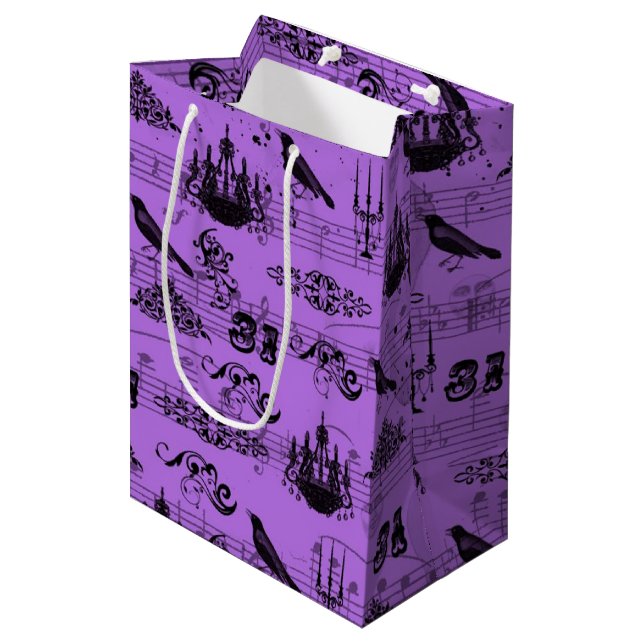 Bolsa De Regalo Mediana Vintage Purple Halloween (Angulo Anverso)