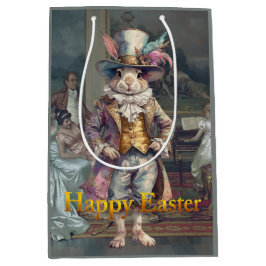 Bolsa De Regalo Mediana Vintage rabbit top hat Happy Easter