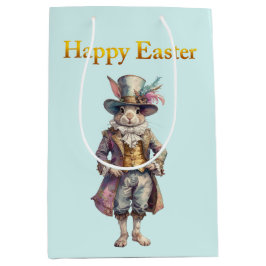 Bolsa De Regalo Mediana Vintage rabbit top hat Happy Easter