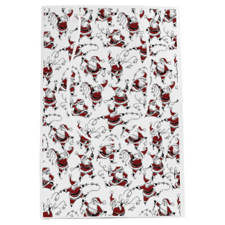 Bolsa De Regalo Mediana Vintage Skating Santa with Bells