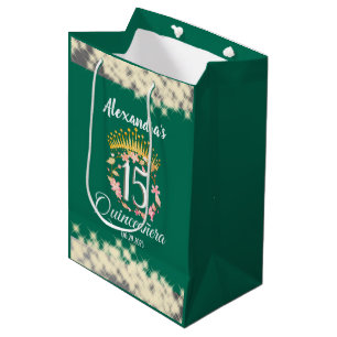 Bolsa De Regalo Mediana Vintage verde sabio Boho Quinceañera Favor español