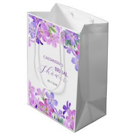 Bolsa De Regalo Mediana Violeta Geranio Floral Ducha de Novia