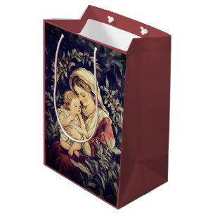 Bolsa De Regalo Mediana Virgen y Niño Vintage