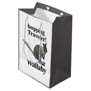 Bolsa De Regalo Mediana Wallaby Animal Hopping Traveller Wildlife Funny