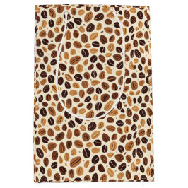 Bolsa De Regalo Mediana Warm Coffee Bean Roast Tones Seamless Pattern