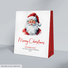 Bolsa De Regalo Mediana Warmish Santa Claus Cozy Red Green Holiday Chic