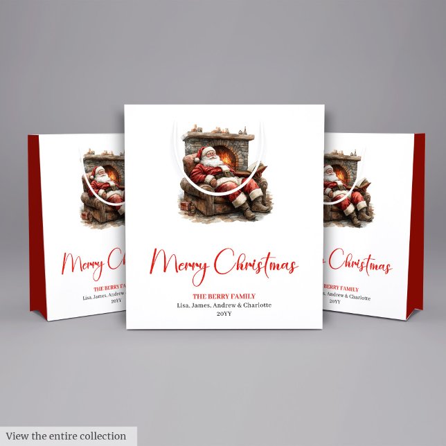 Bolsa De Regalo Mediana Warmish Santa Claus Trendy Modern Holiday Bag (Warmish Santa Claus Trendy Modern Holiday Bag)