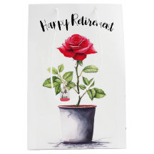Watercolor de Jubilación Rosa Rojo