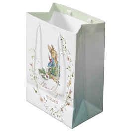 Bolsa De Regalo Mediana Watercolor Elegante flor silvestre Peter Rabbit be