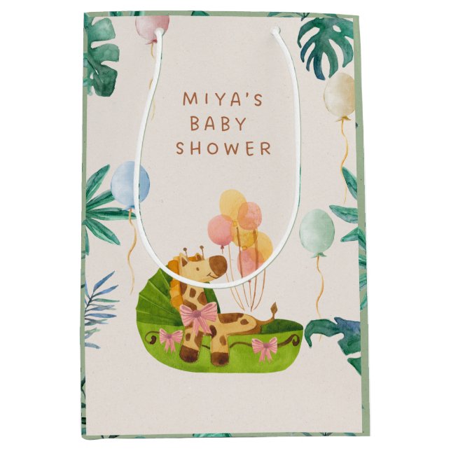 Bolsa De Regalo Mediana Watercolor Jungle Theme Party bags  (Anverso)