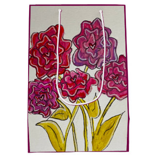 Bolsa De Regalo Mediana Watercolor Roses of the Heart – Floral Art Design