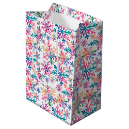 Bolsa De Regalo Mediana Watercolor Snowflakes Pattern