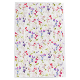Bolsa De Regalo Mediana Watercolor Sweet Peas bonito floral