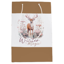 Bolsa De Regalo Mediana Watercolor Winter Magic Deer
