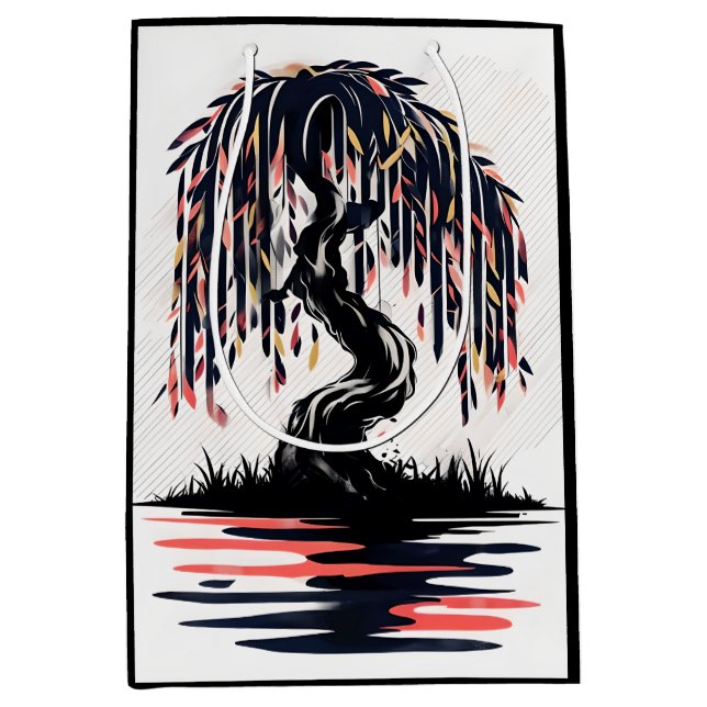 Bolsa De Regalo Mediana Weeping Fire Black Background (Anverso)
