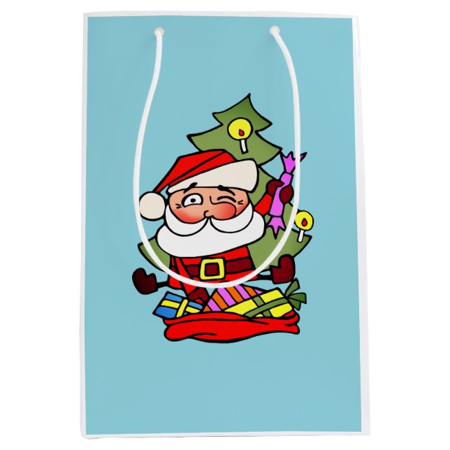 Bolsa De Regalo Mediana Weihnachtsmann mit Geschenken (Anverso)