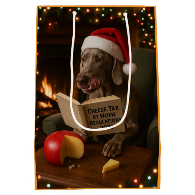 Bolsa De Regalo Mediana Weimaraner Cheese Tax Christmas gift bag  (Reverso)