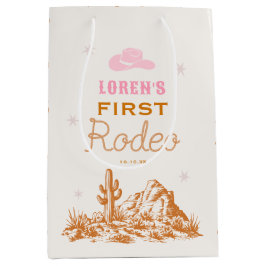 Bolsa De Regalo Mediana Western Cowgirl 1st Rodeo Birthday