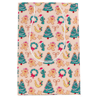 Bolsa De Regalo Mediana Western Pastel Cowboy Christmas Gift