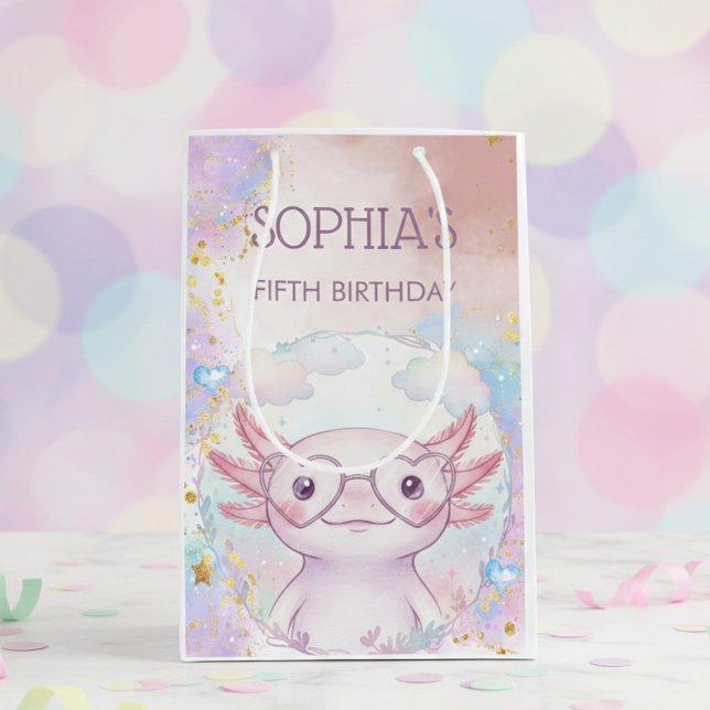 Bolsa De Regalo Mediana Whimsical axolotl kids birthday (Subido por el creador)