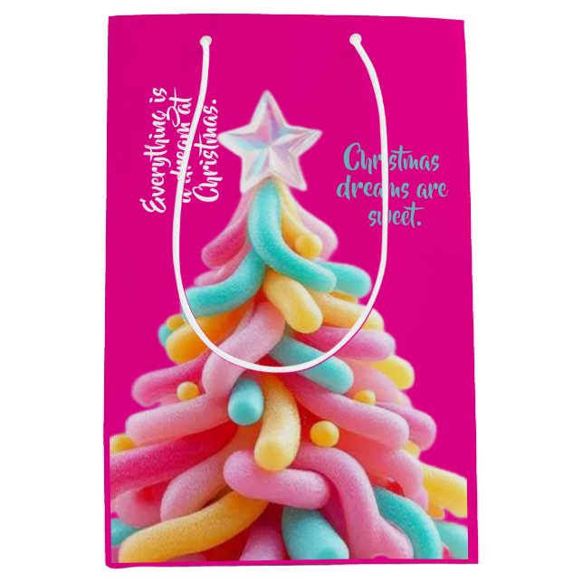 Bolsa De Regalo Mediana Whimsical Candy Tree (Anverso)