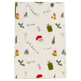 Bolsa De Regalo Mediana Whimsical Christmas Seamless Pattern 