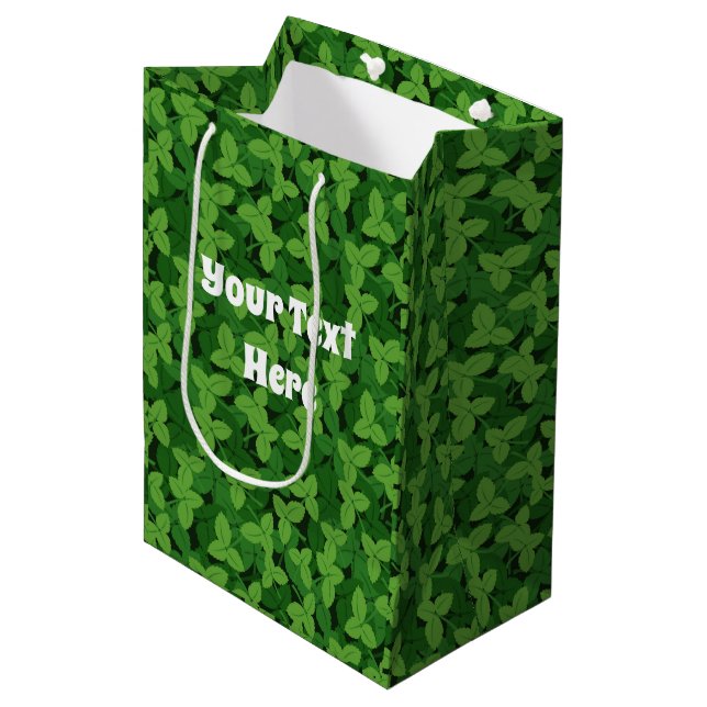Bolsa De Regalo Mediana Whimsical Garden Strawberry Leaves Gift Paper Bag (Angulo Anverso)