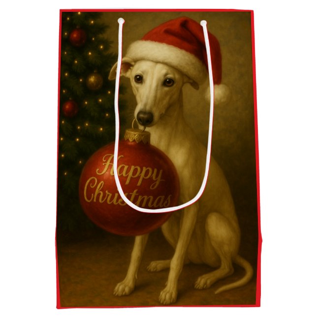 Bolsa De Regalo Mediana Whippet Christmas gift bag  (Reverso)