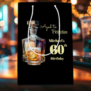 Bolsa De Regalo Mediana Whisky de Cumpleaños de 60 Años para Hombres Envej