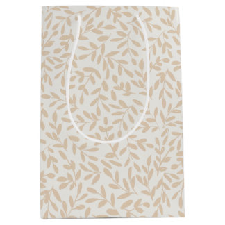 Bolsa De Regalo Mediana Whisperleaf-Subtle Botanical In Cream & Beige