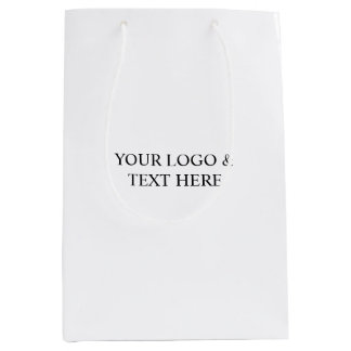 Bolsa De Regalo Mediana White Personalized – Your Logo & Text Here